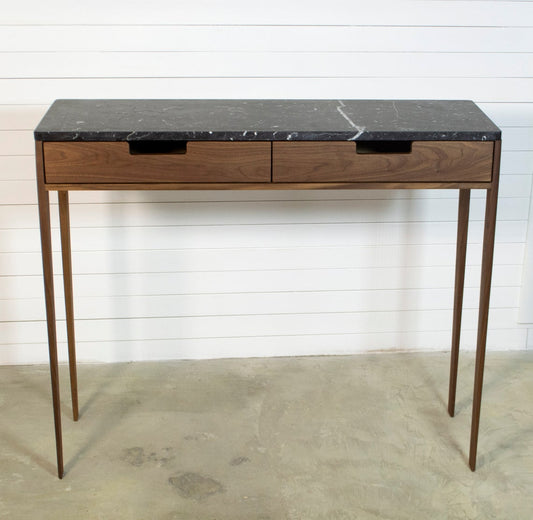 Entry Console in Walnut solid wood with Marble top