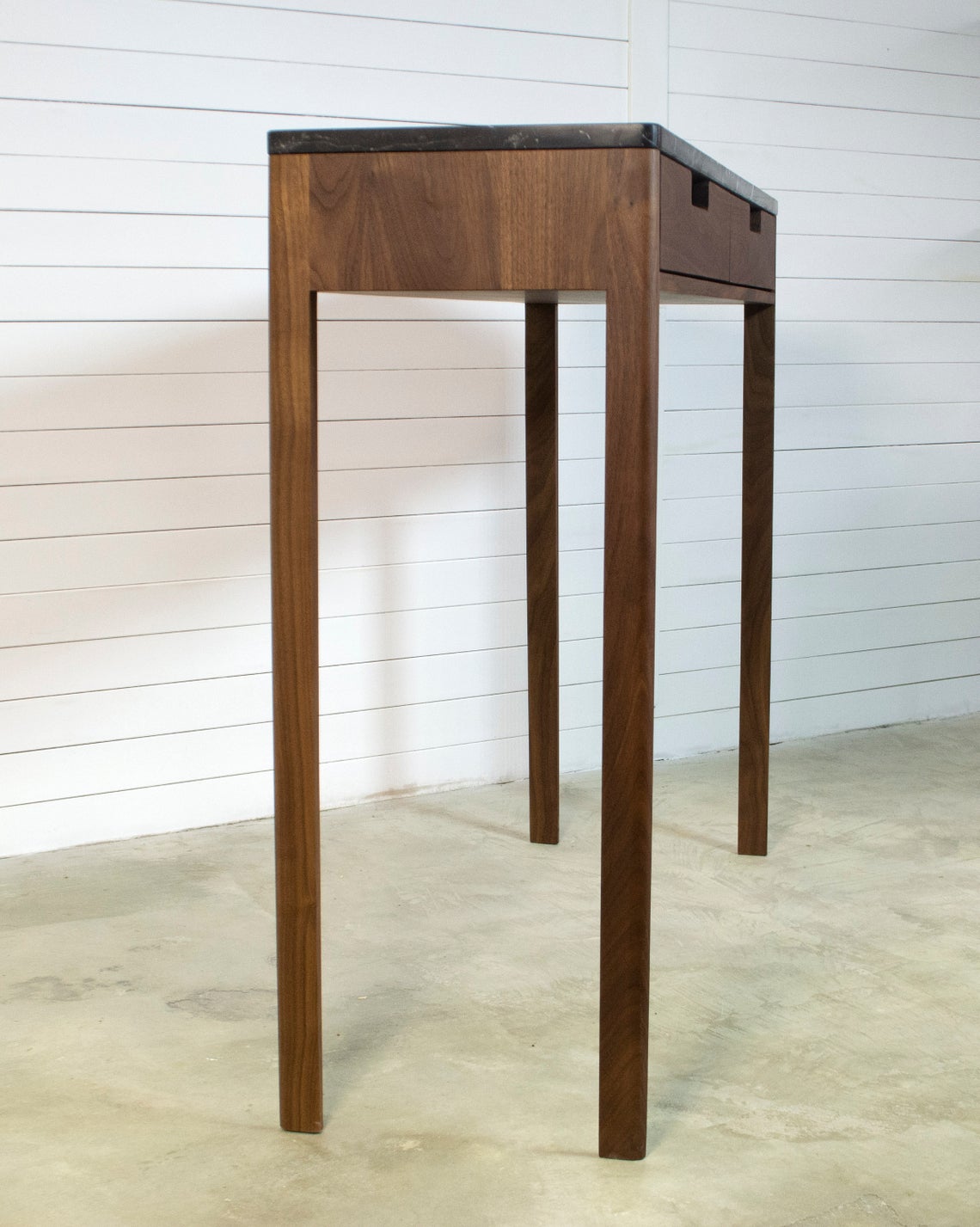 Entry Console in Walnut solid wood with Marble top