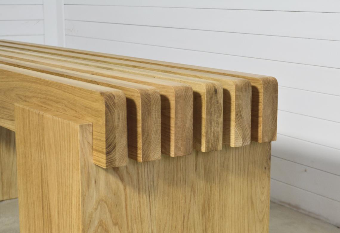 Bench in solid Oak Wood, Entry Way Bench / Garden Bench