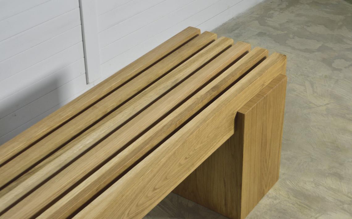 Bench in solid Oak Wood, Entry Way Bench / Garden Bench