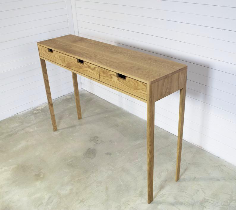 Entry Console table in Oak solid wood