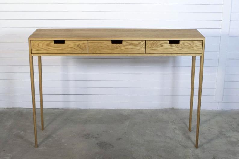 Entry Console table in Oak solid wood