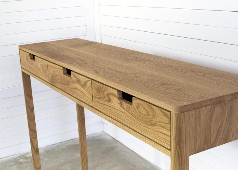 Entry Console table in Oak solid wood