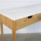 Entry Console Table in Oak solid Wood and Marble Top