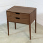 Nightstand in Solid Walnut/Oak Wood, Bedside Table with two Drawers
